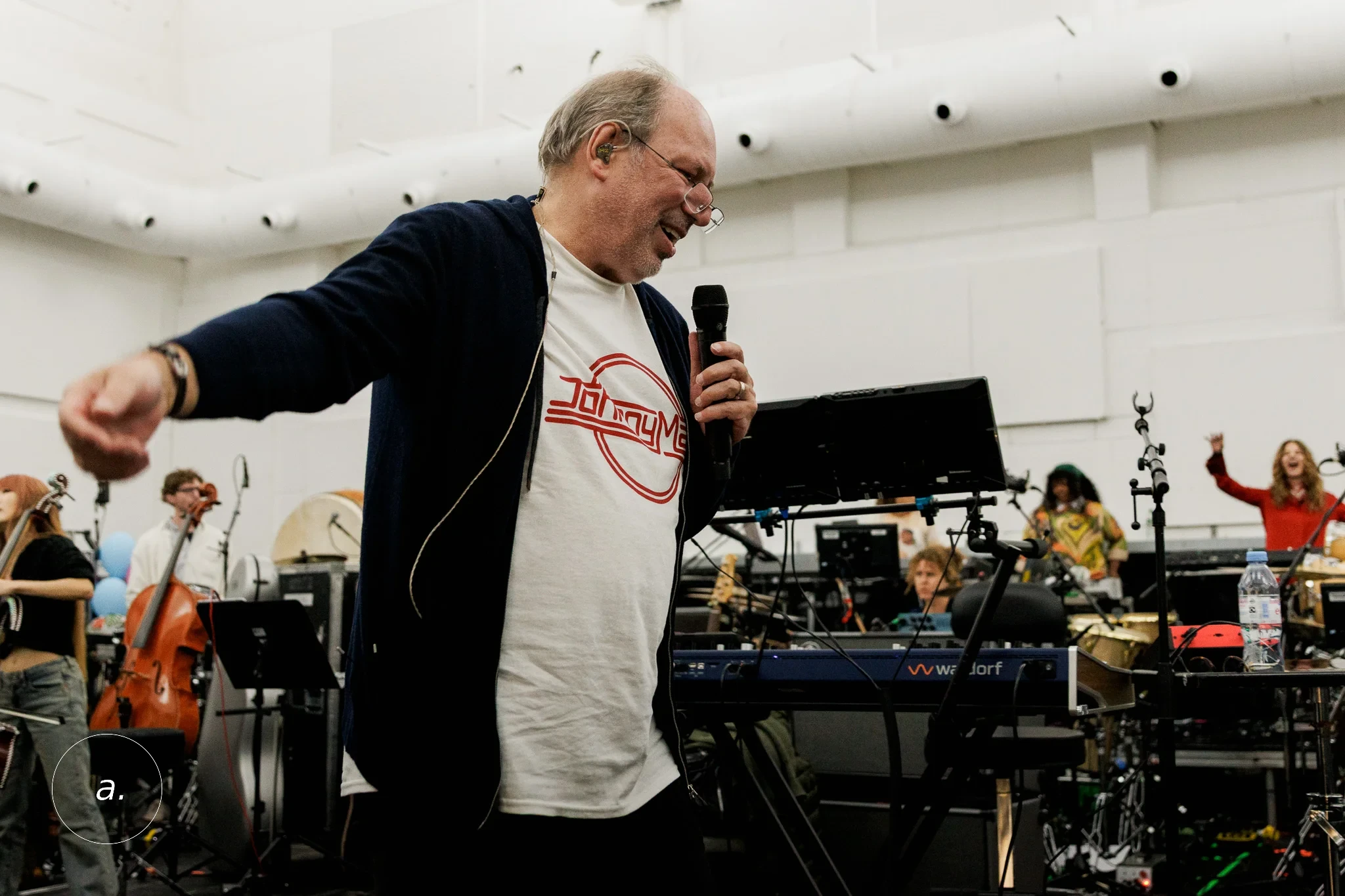 Hans Zimmer conducting rehearsal, London, photographed by Campbell Jensen
