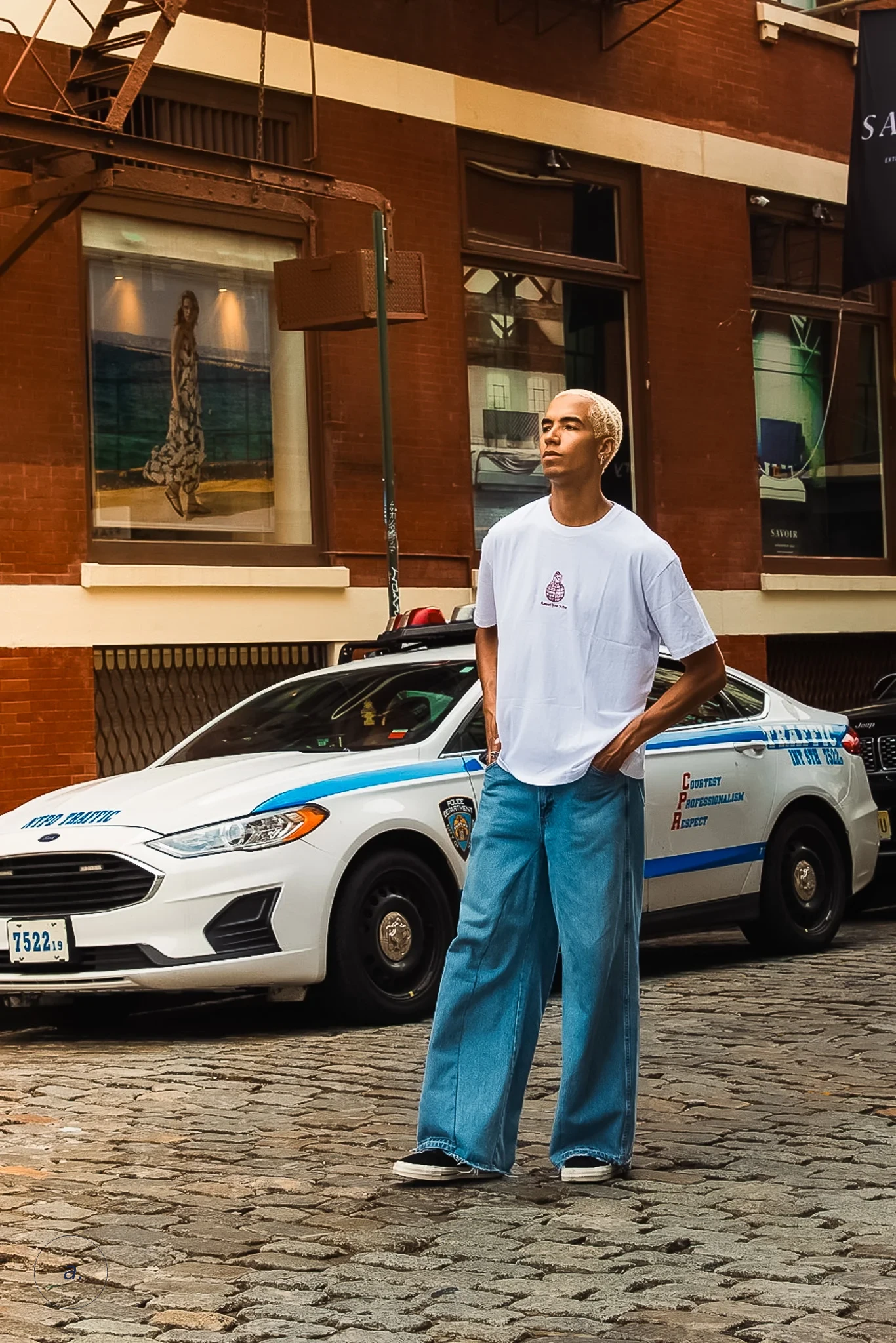 Palmah on a New York street, photographed by Campbell Jensen