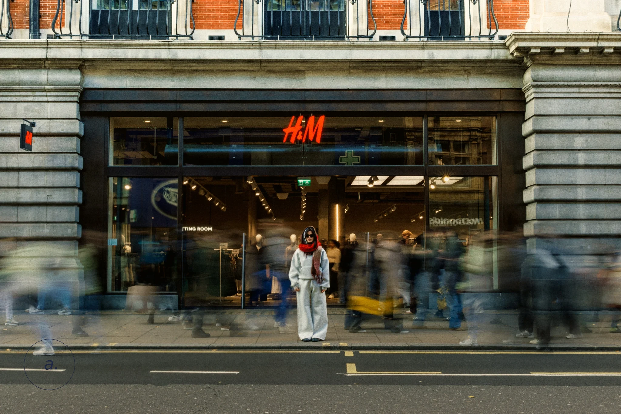 Fashion portrait in London, photographed by Campbell Jensen